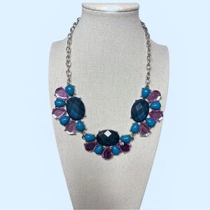 Charming Charlie Statement Blue & Purple Crystal Necklace